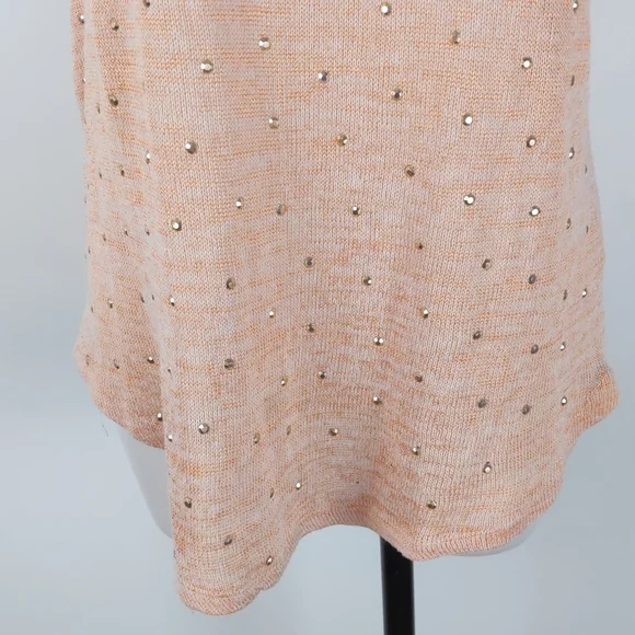 Crossroads Women's Top Size Large Orange Sleeveless Knit Round Hem Diamantes - Picture 4 of 14